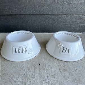 Mudpie ceramic dog bowls set